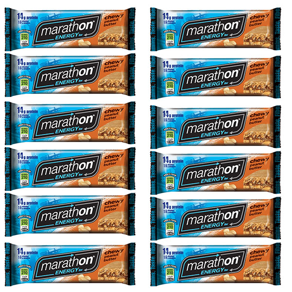 12 Pack of Snickers Marathon Energy Bars Chewy Peanut Butter 12 Bars
