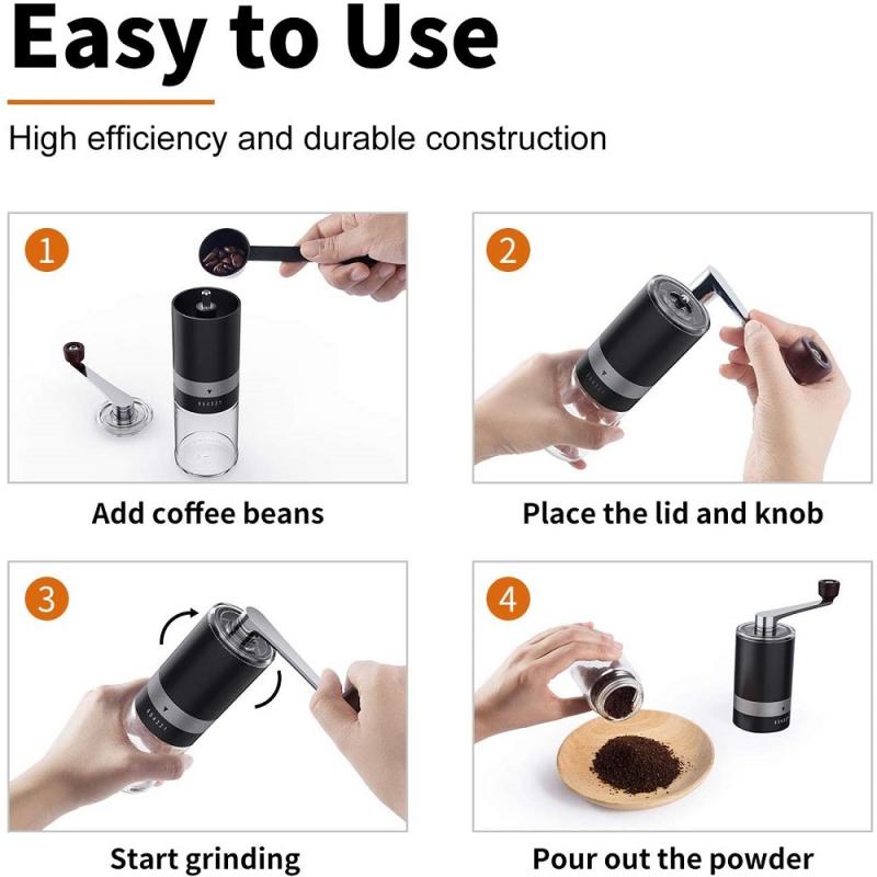 Manual Coffee Grinder Adjustable coarse setting to get the perfect