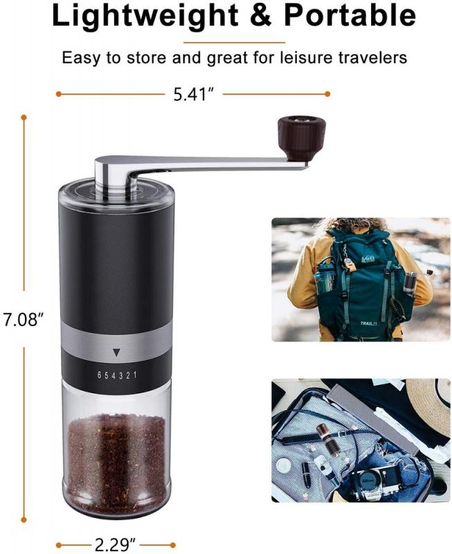 Manual Coffee Grinder Adjustable coarse setting to get the perfect