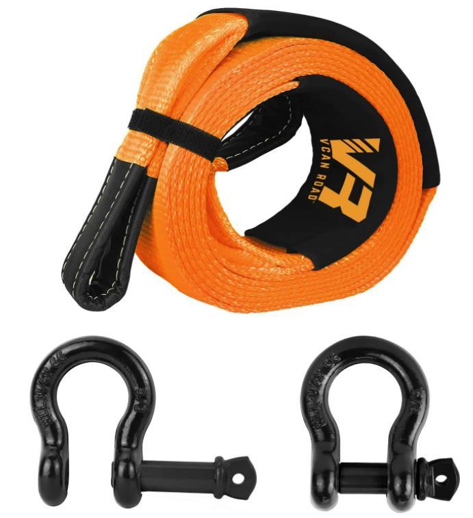 Nylon Tow Strap 3.4inx20in with Hooks and 29,000 lbs Towing Capacity ...