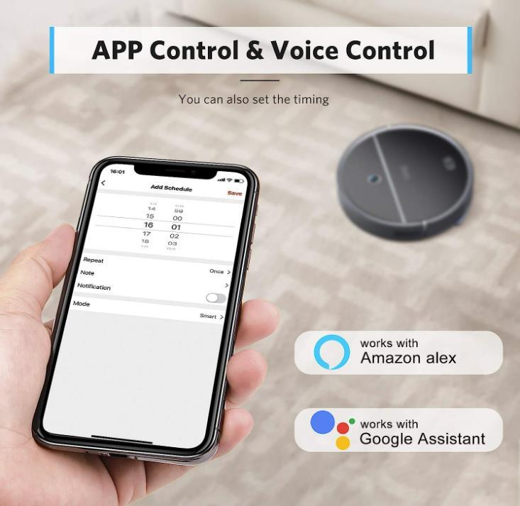 RRE Robot Vacuum Cleaner This vacuum is selfcharging, WiFi connected