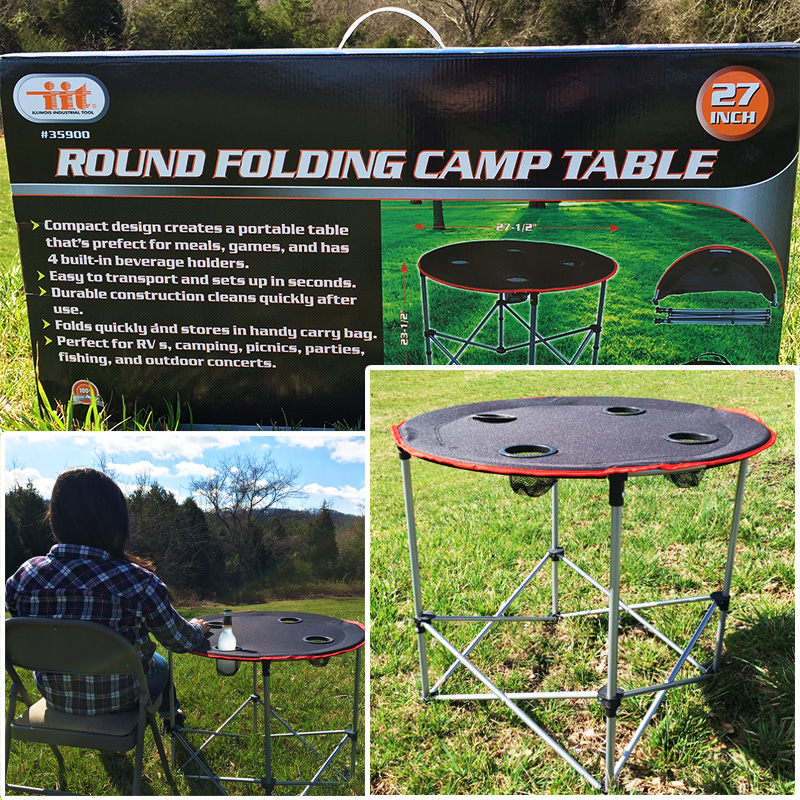 Portable Round Folding Camping Table W, Round Camping Table