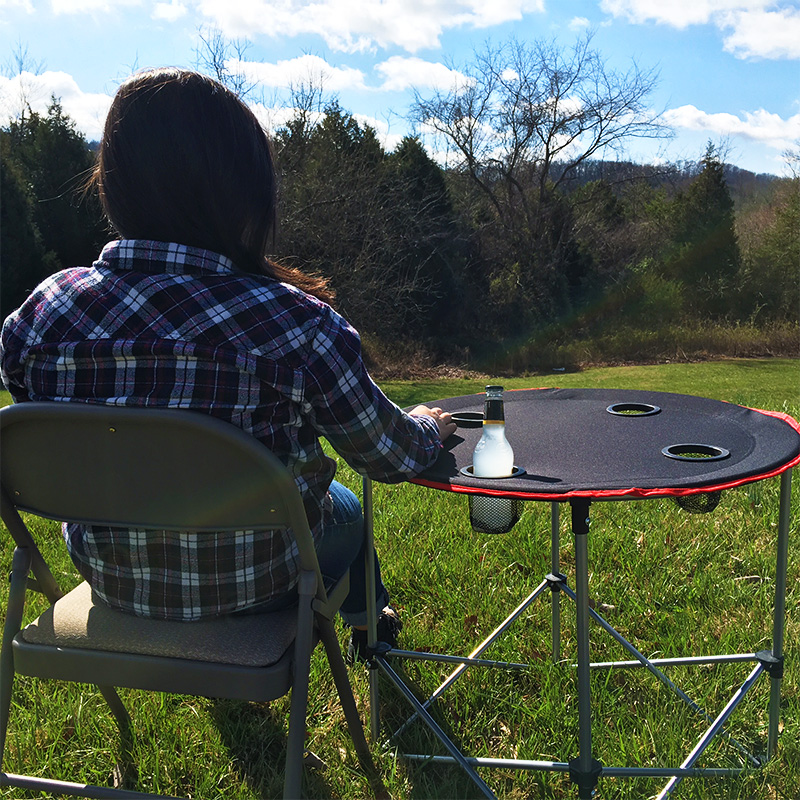 Lightweight Folding Camp Table with Mesh Pocket & Cup Holder - PHAT™
