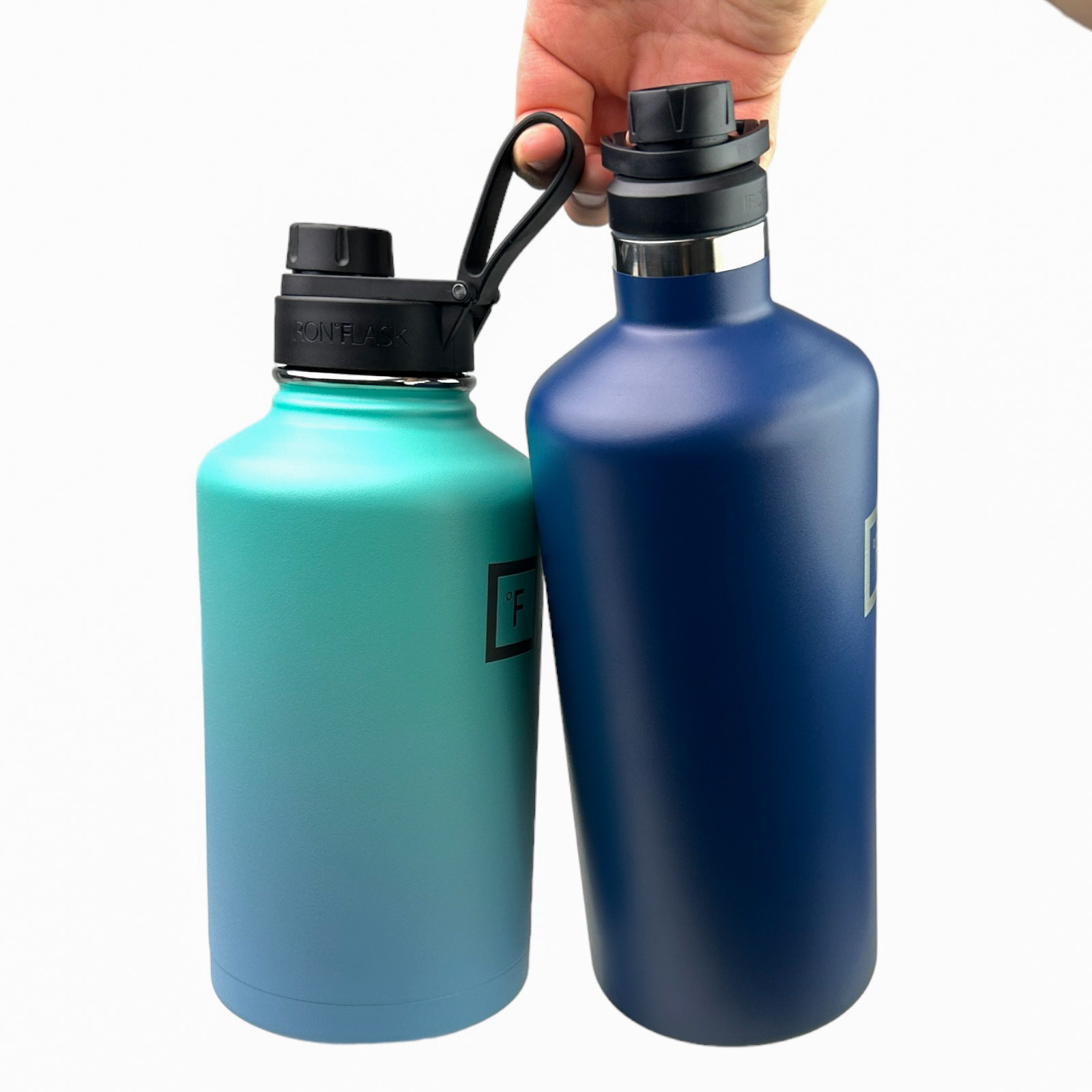 Iron Flask 64oz Double Walled Stainless Steel Vacuum Insulated Water Bottle with THREE Style Lids $19.99 (reg $45)