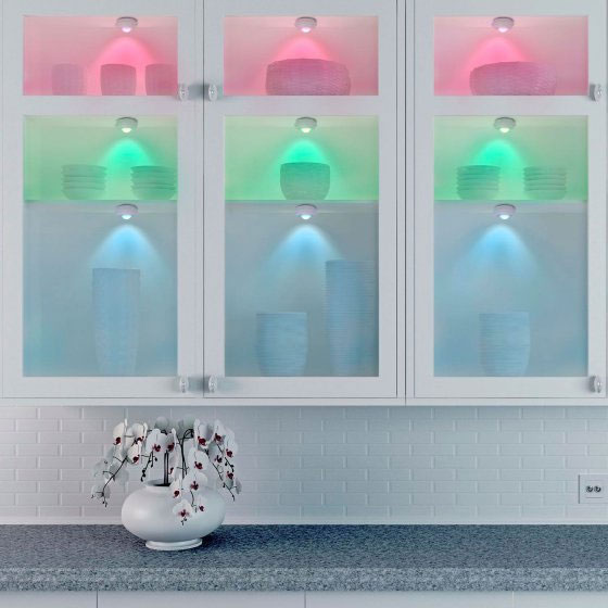 Set of 4 Wireless LED Color Changing Accent Lights with Remote Set