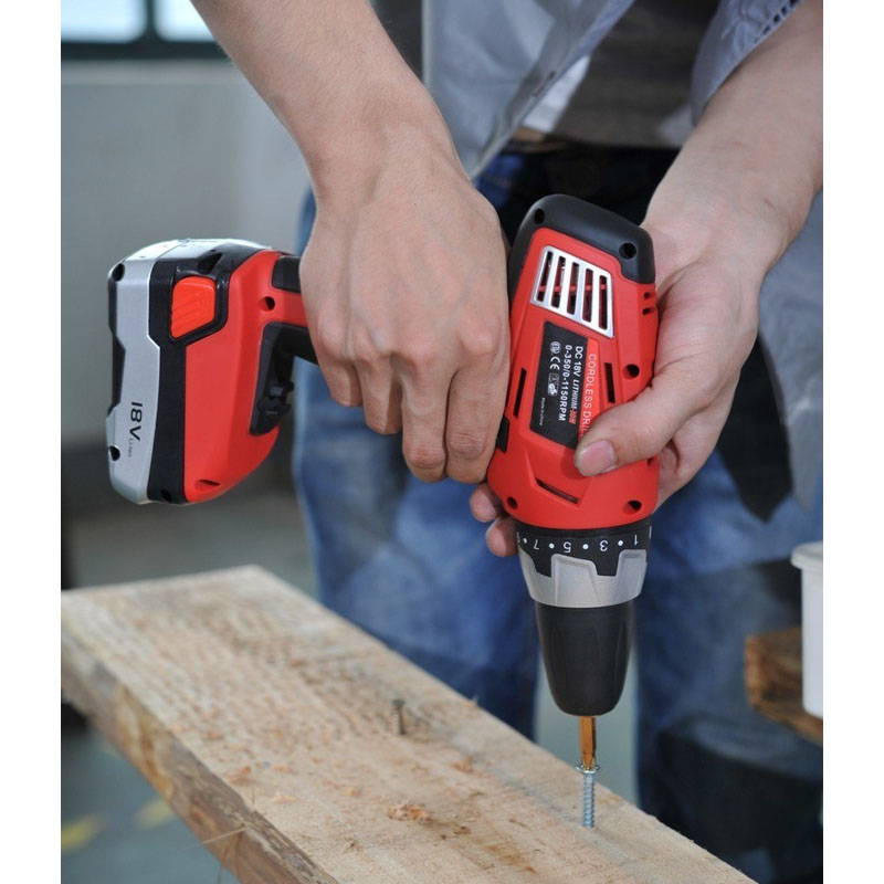 Dextra 18-Volt Cordless Drill Kit - Includes Rechargeable Lithium Ion ...