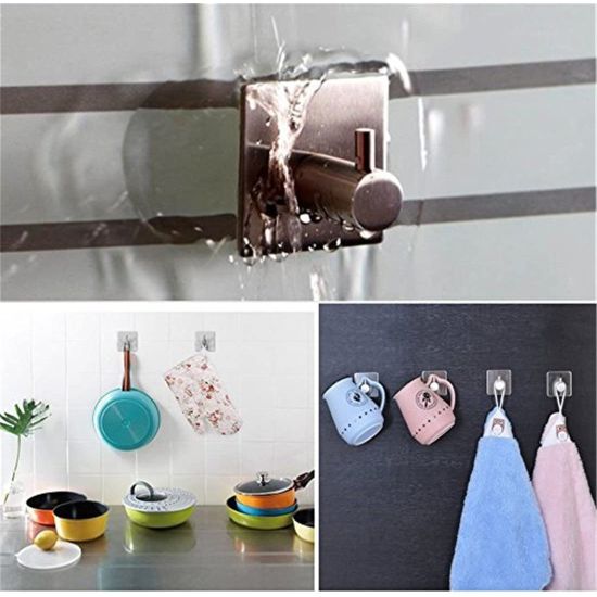 2 Pack of Stainless Steel Self Adhesive Hooks Waterproof, so you can