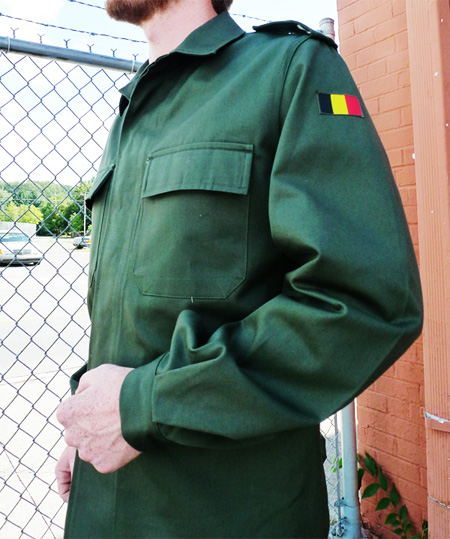 Belgian Military Field Shirt w/ Patch - Olive - SHIPS FREE! - 13 Deals