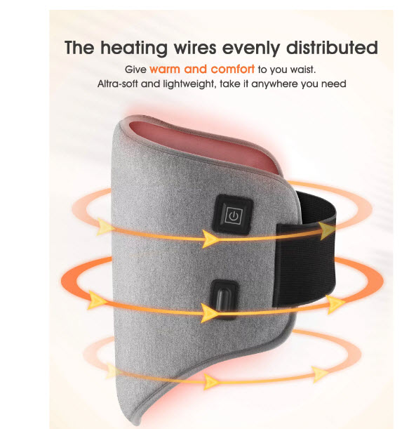 Wearable Electric Heating Pad for Lower Back, Shoulder, Legs & Abdomen