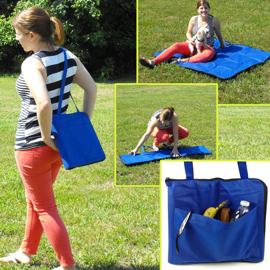 Folding CarryAlong Zippered Blanket / Bag Perfect For Picnics or