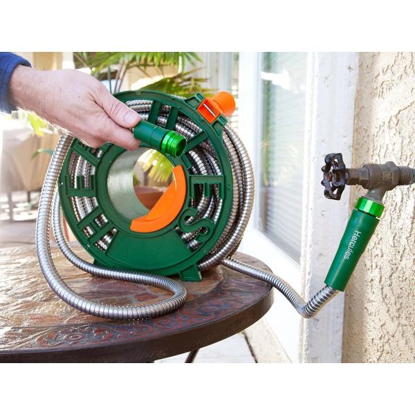 2 PACK of Hercules Stainless Steel Ultra Strong Garden Hoses 25 Foot