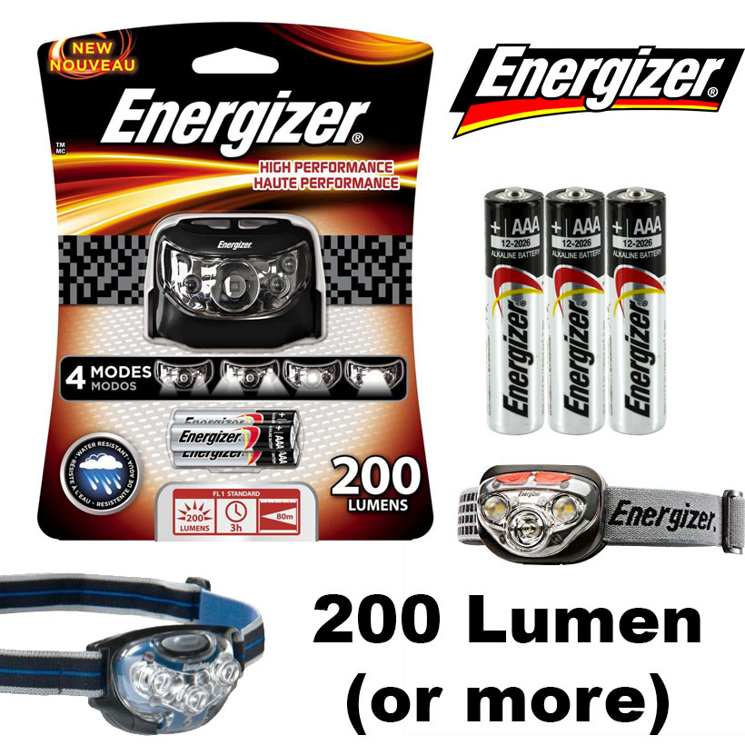 INCREDIBLY Bright Assorted Energizer 200 Lumen (AND UP!) Headlamp
