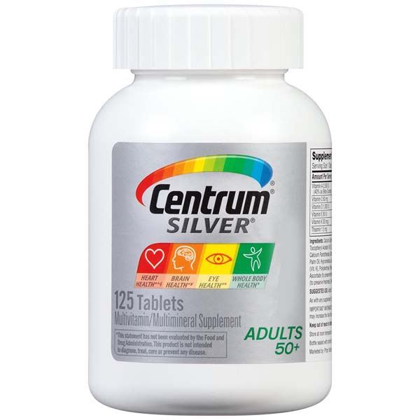 Centrum Silver Adult (50+) Multivitamin/Multimineral Supplement 125 ...