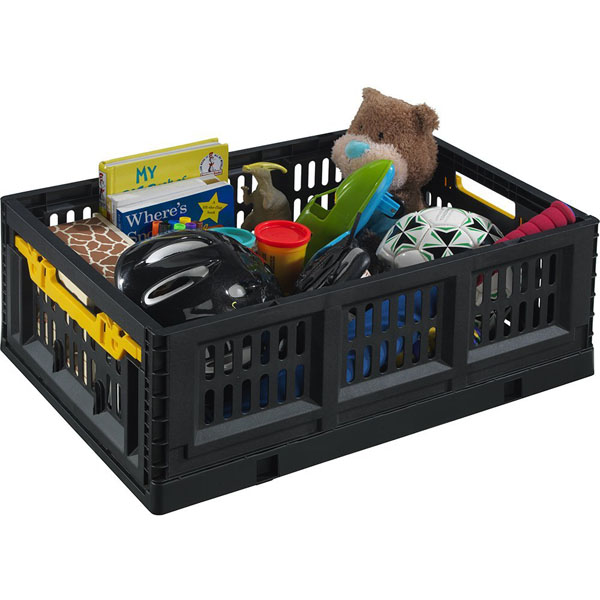 StackOn Collapsible Stackable Folding Crate Instant Storage Anywhere