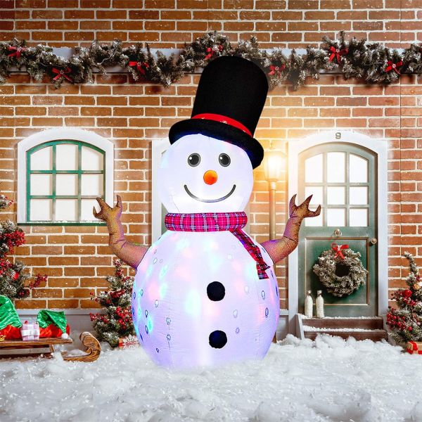 Huge Light Up Inflatable 8 Foot Snowman with Colored LEDs - SHIPS FREE ...