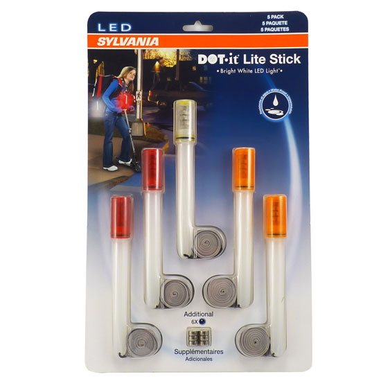 w/ bateries 5-Pack SYLVANIA DOT-IT LED  Lite Stick torch 