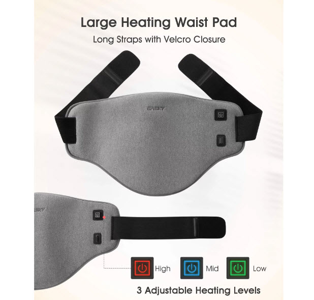 Wearable Electric Heating Pad for Lower Back, Shoulder, Legs & Abdomen