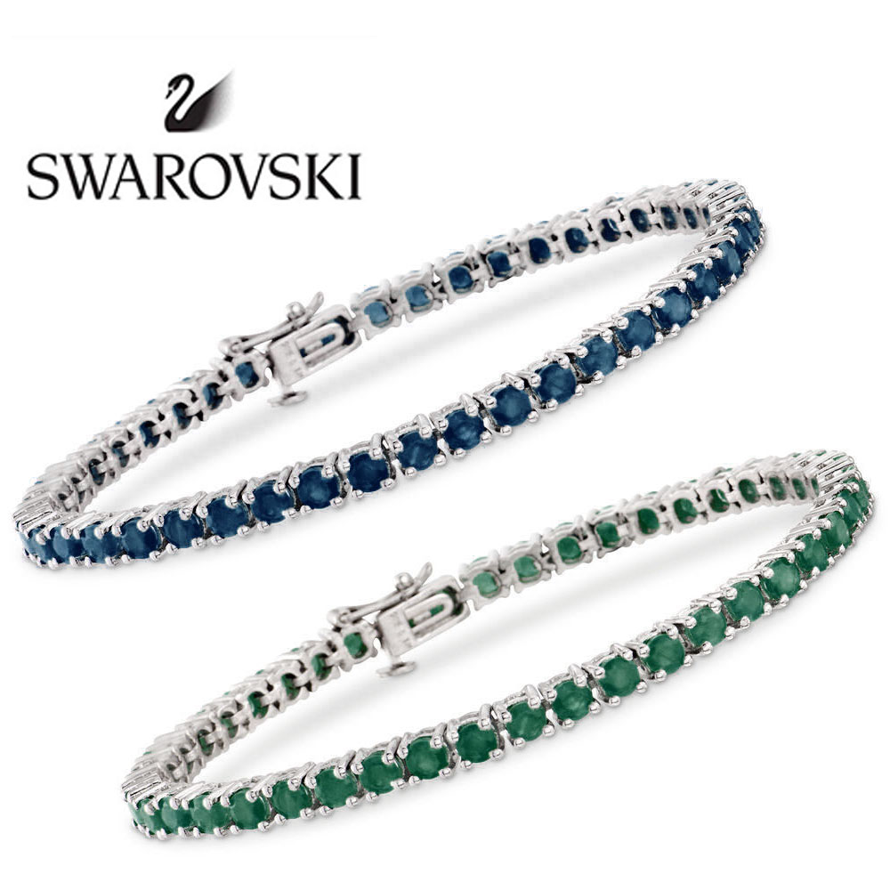 $29.95 (reg $90) Swarovski Crystal Tennis Bracelet in Sterling Silver