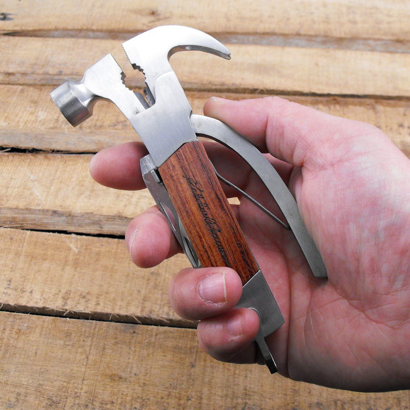 Eddie Bauer Stainless Steel MultiTool with Hammer and Wood Handle