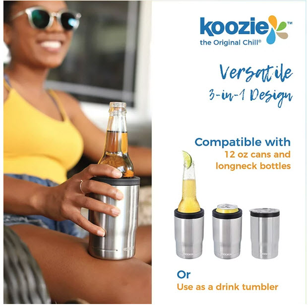 Koozie® 3in1 Stainless Steel Double Wall Vacuum Sealed Insulated