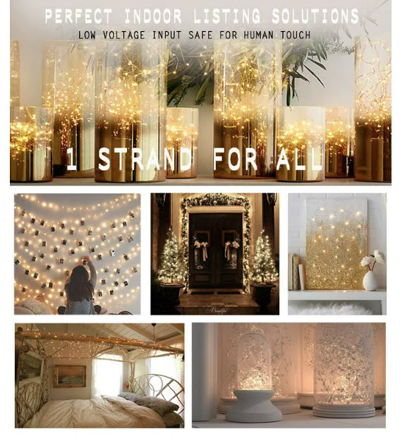 66 Foot Copper LED String Lights The light strand is 100 waterproof, you can even submerge in