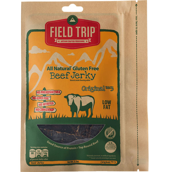 3 Bags of Field Trip Brand Beef Jerky All Natural, No Nitrates, No