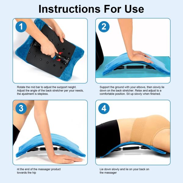 Heated Back Stretcher for Back Pain Relief - For Upper & Lower Back ...