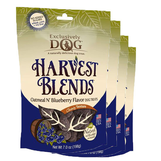 4 Bags of Exclusively Dog Pet Harvest Blends Oatmeal N Blueberry Flavored Treats $9.99 (reg $30)