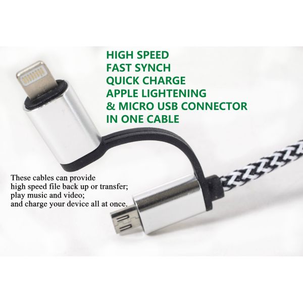 3 Pack of 2in1 Lightning iPhone Cables You get THREE lengths 3