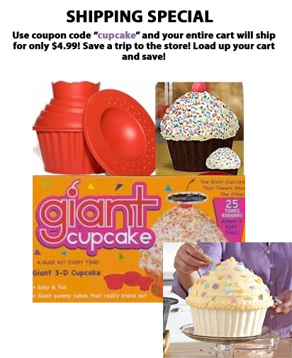 As seen on TV Big Top Cupcake silicone bakeware Giant 25X bigger & idea book