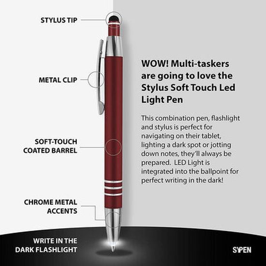 3 in 1 Combo Ballpoint Pen LED Flashlight & Stylus Purdue Boilermakers 
