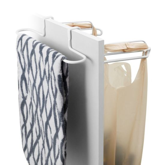 Duo Over the Cabinet Door Towel Bar & Trash Bag Holder