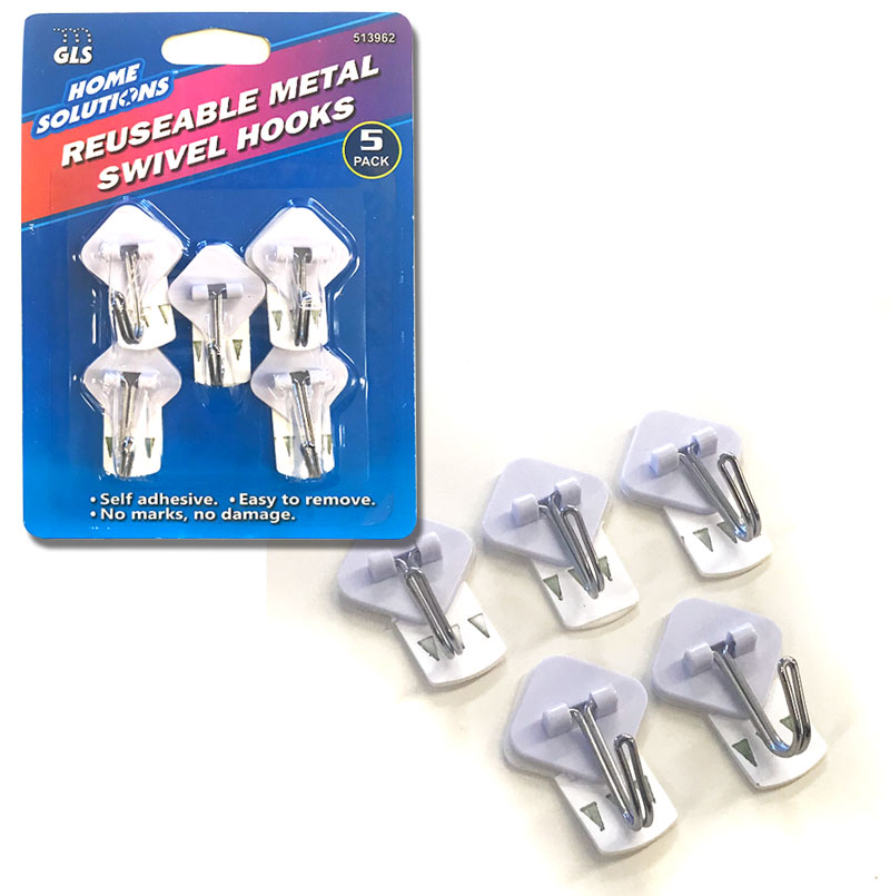 15 Pack Of Removable And Reusable No Damage Wall Swivel Hooks One For 5 99 Or Two 9 98 Just 33 Cents A Hook Ships Free 13 Deals - Hooks For Walls No Damage