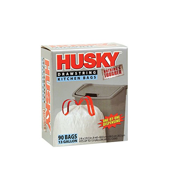 Husky 13 Gal. Drawstring Kitchen Trash Bags 90Count SHIPS FREE! 13 Deals
