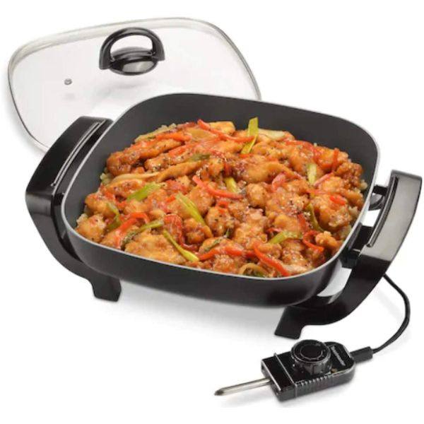 12" Electric Skillet With Tempered Glass Lid