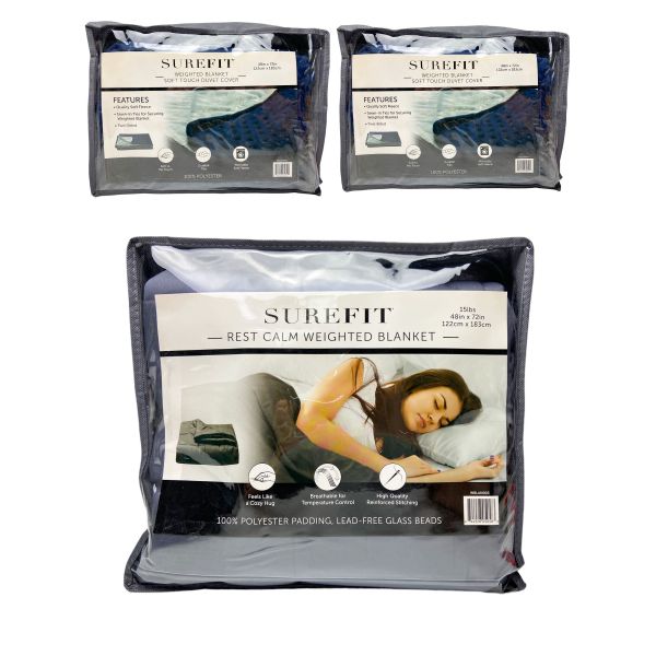 SureFit 15 Pound Weighted Blanket 48x72 inch (For those that sleep in