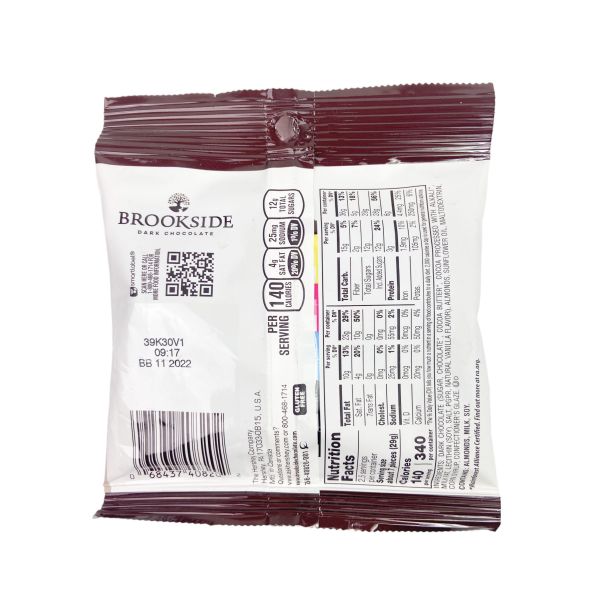 12 Bags of of Brookside Dark Chocolate Covered Whole Almonds GREAT