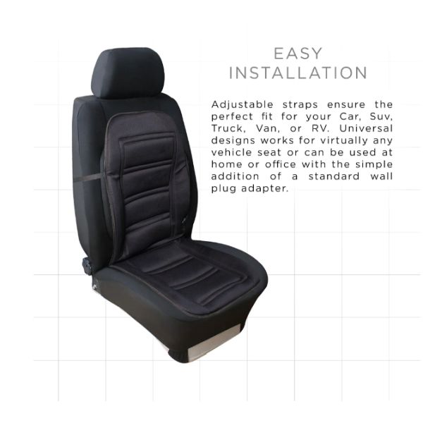 Oxgord Heated Car Seat Cushion with Lumbar Support Heating Pad 12 volts