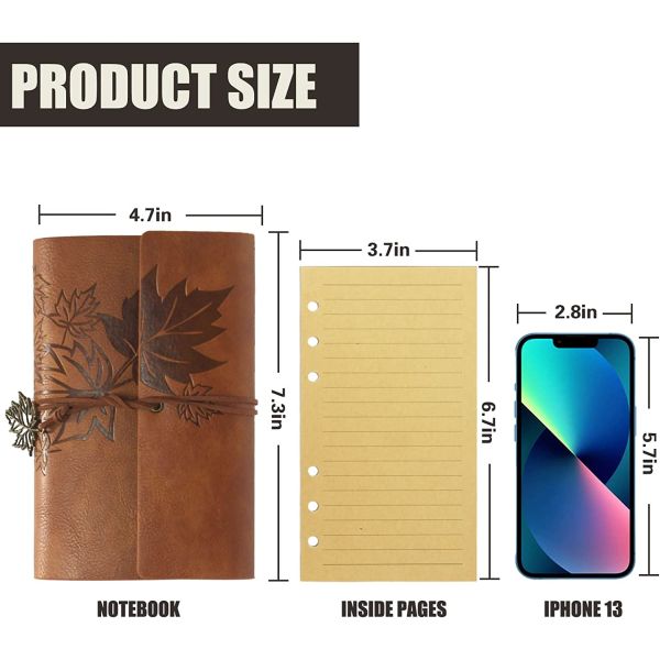 Vintage Spiral Journal / Notebook Choose from Compass Design And Leaf Design 160 Pages and