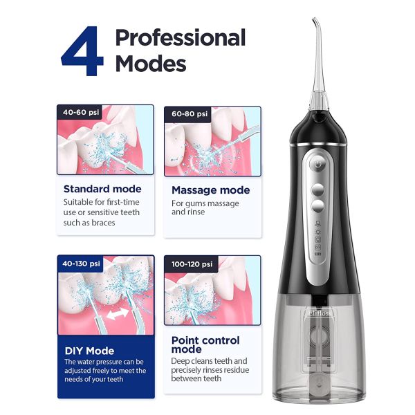 Cordless Water Dental Flosser With Pro DIY Modes - (Like A WaterPik At ...