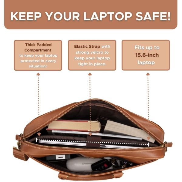Luxorro Large Leather Laptop Bag $49.99 (reg $175)