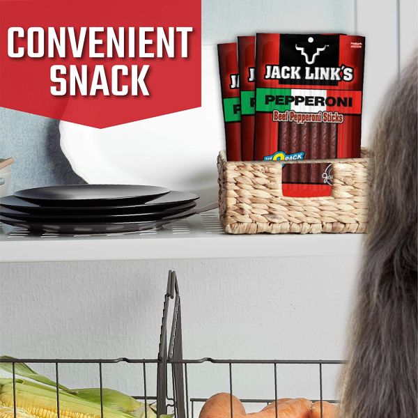 3 Bags of Large Jack Link's Pepperoni Beef Sticks About half pound