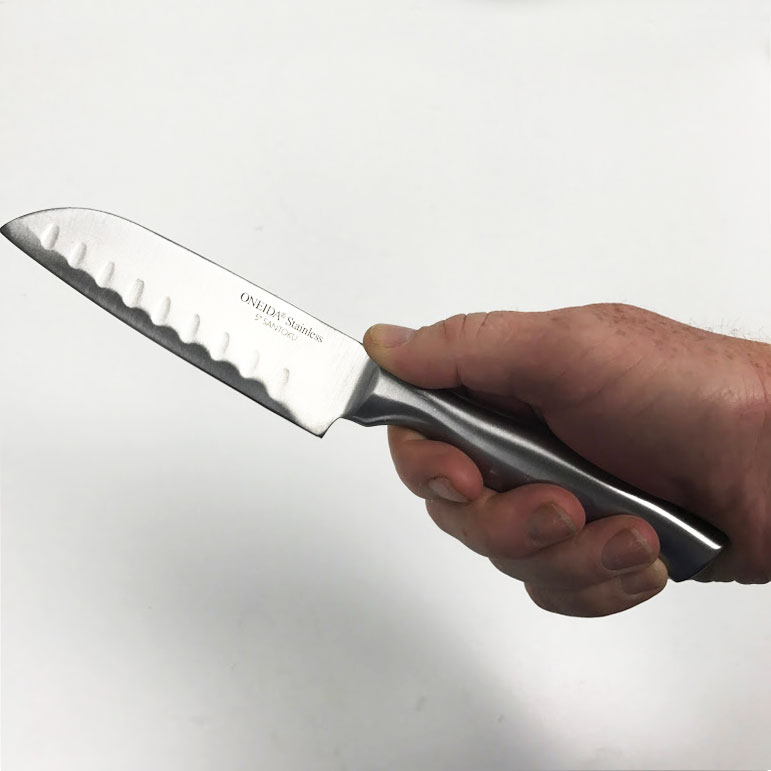 Oneida Solid Stainless Steel Chef Knife and Santoku Knife Set SEE THE