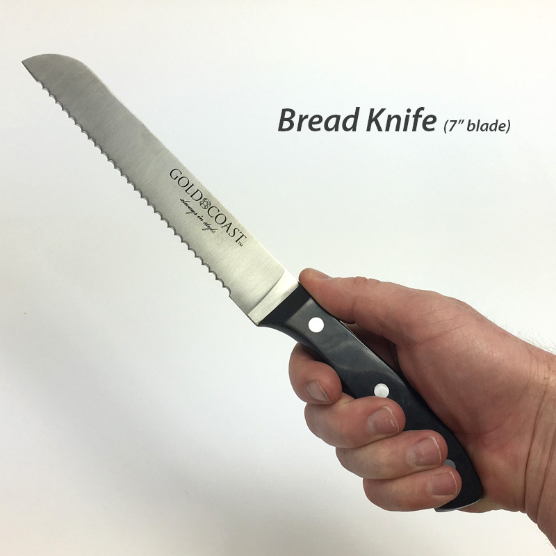 Gold Coast 3 Piece Professional Knife Set With Santoku, Pairing and