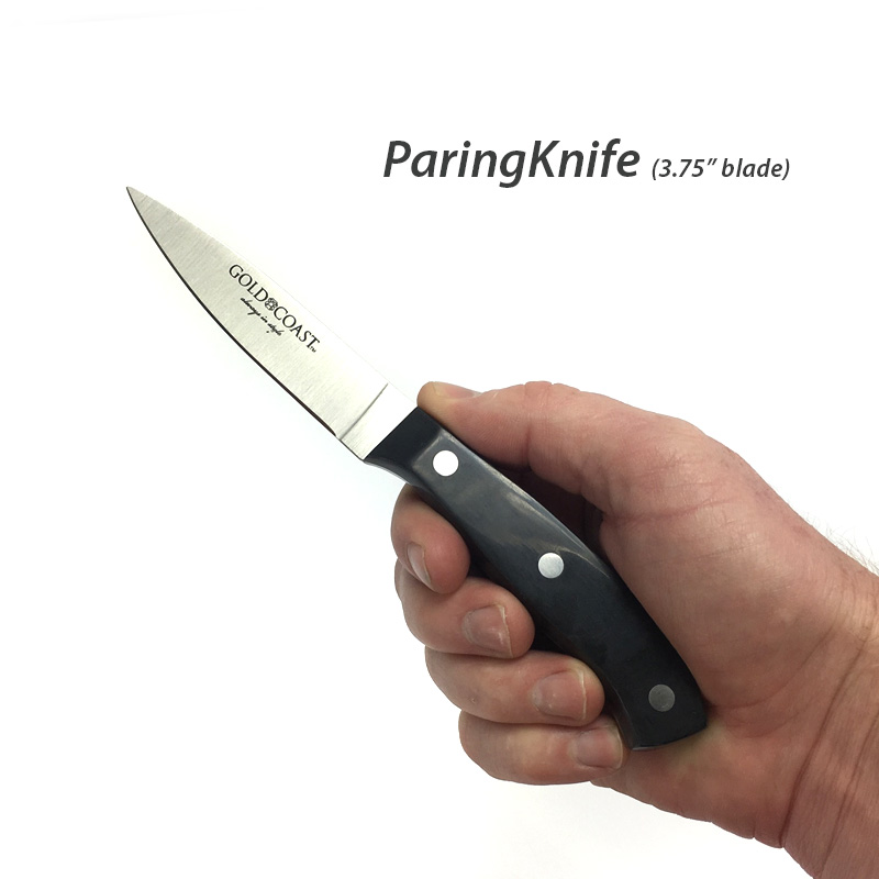 Gold Coast 3 Piece Professional Knife Set With Santoku, Pairing and