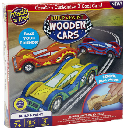 painted wooden cars