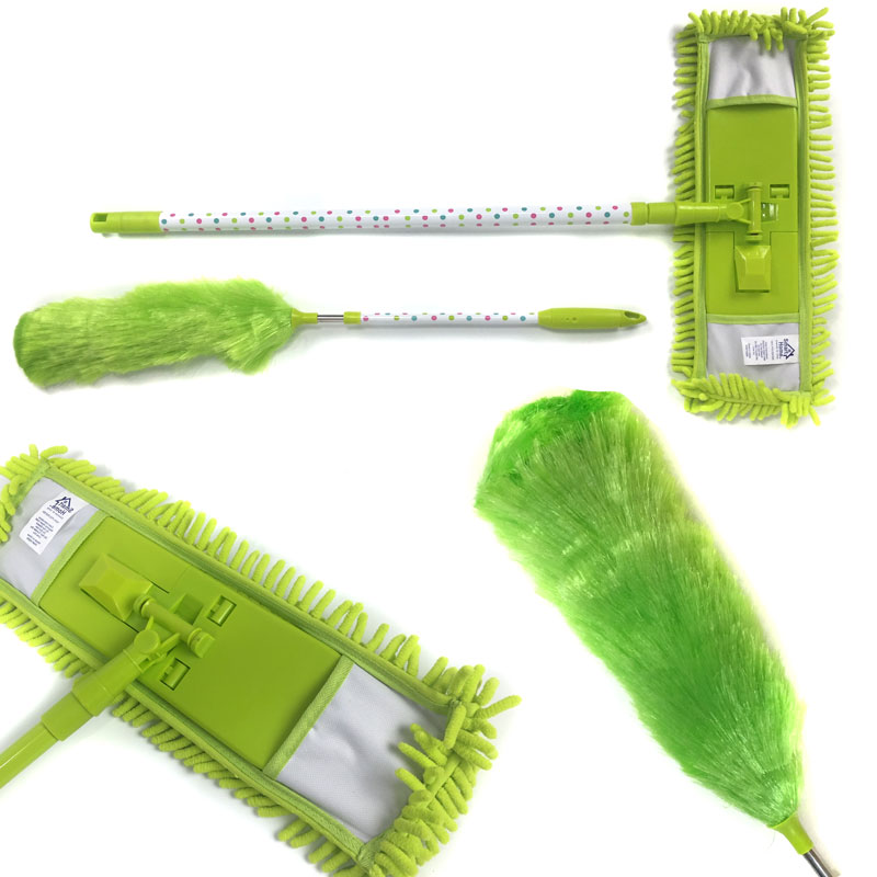 Telescopic Microfiber Chenille Mop and Duster Set by Smart Home