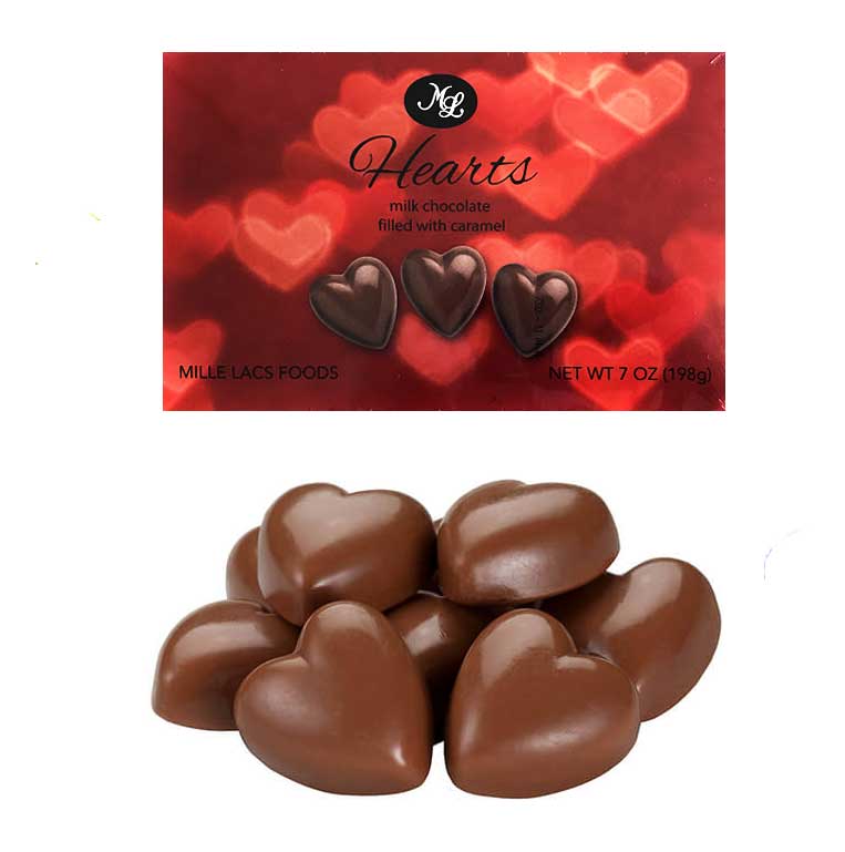 Milk Chocolate Hearts Filled with Caramel 7 oz Box SHIPS FREE! 13