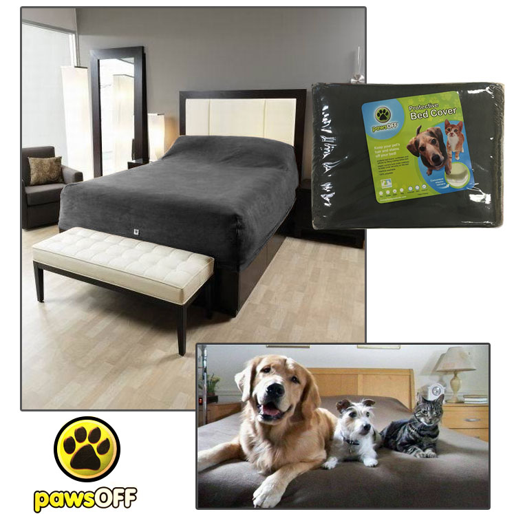 PawsOff Protective Queen Size Bed Cover in Charcoal Grey One for 12