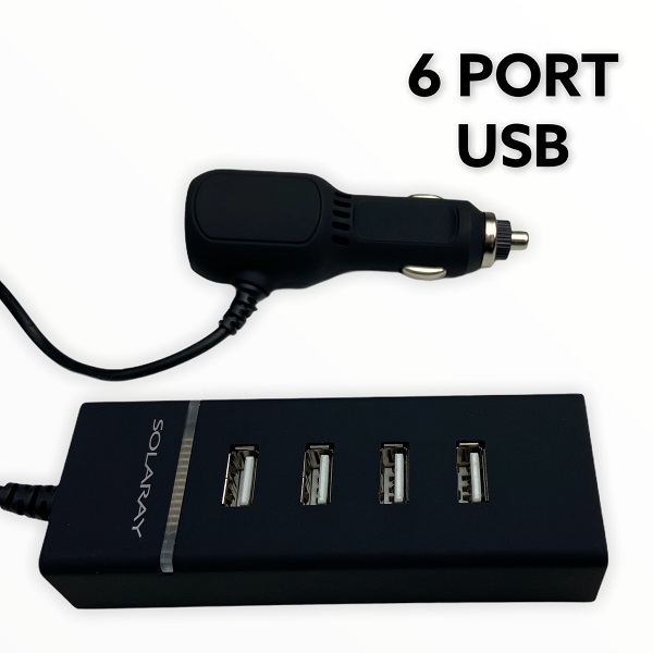 6 Port USB Car Front and Back.